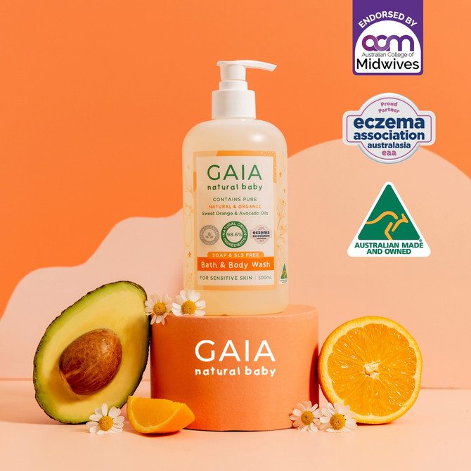 GAIA Natural Baby Bath & Body Wash 500mL