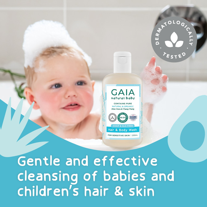 GAIA Natural Baby Hair & Body Wash 200mL