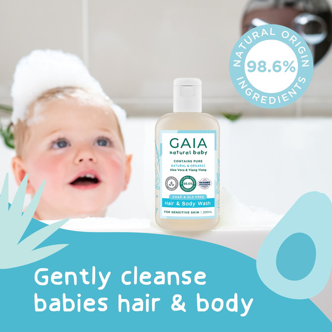 GAIA Natural Baby Hair & Body Wash 200mL