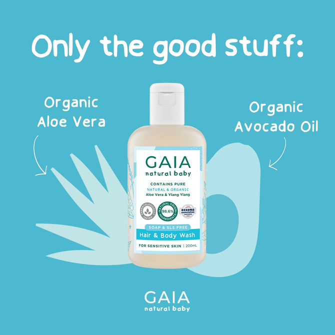 GAIA Natural Baby Hair & Body Wash 200mL