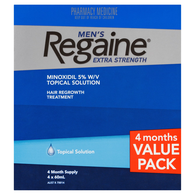 Regaine Men's Extra Strength Minoxidil Hair Regrowth Treatment 4 x 60mL