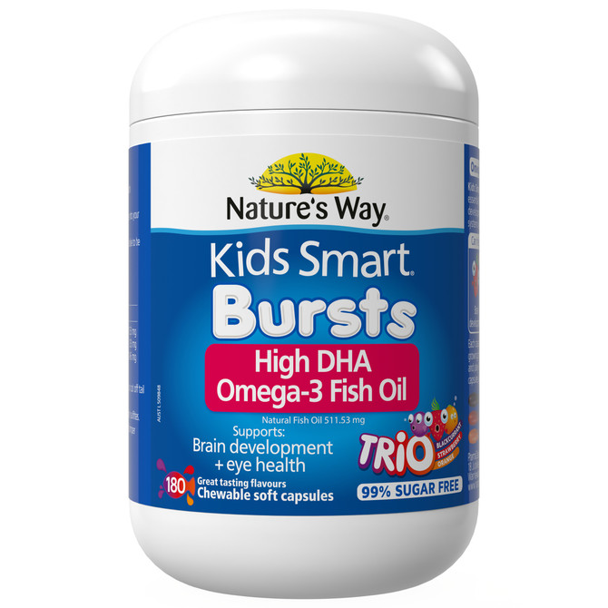 Nature's Way Kids Smart Bursts High DHA Omega-3 Fish Oil Trio 180s