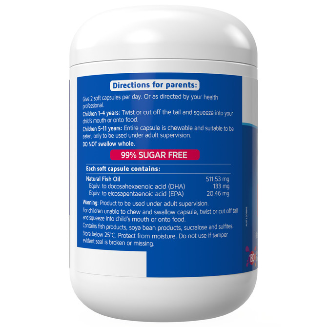 Nature's Way Kids Smart Bursts High DHA Omega-3 Fish Oil Trio 180s