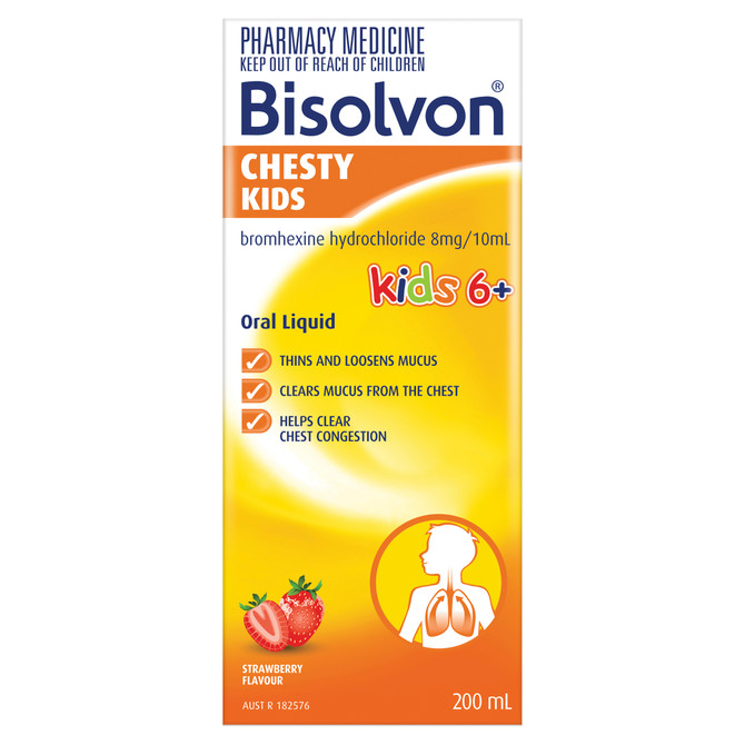 Bisolvon Chesty Kids Strawberry Flavour Liquid 200mL