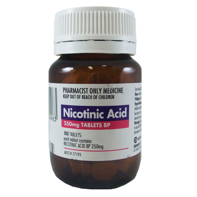 Nicotinic Acid 250mg 100 Tablets