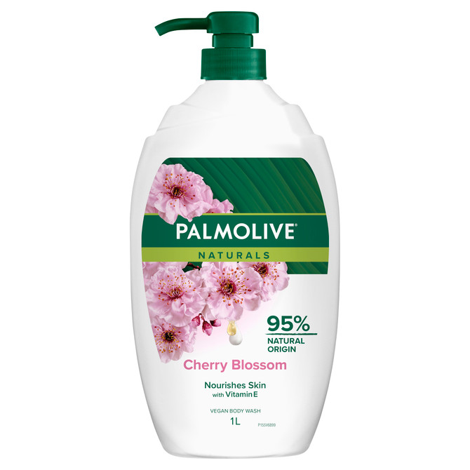 Palmolive Naturals Body Wash Cherry Blossom 1L Moisturising Almond Milk