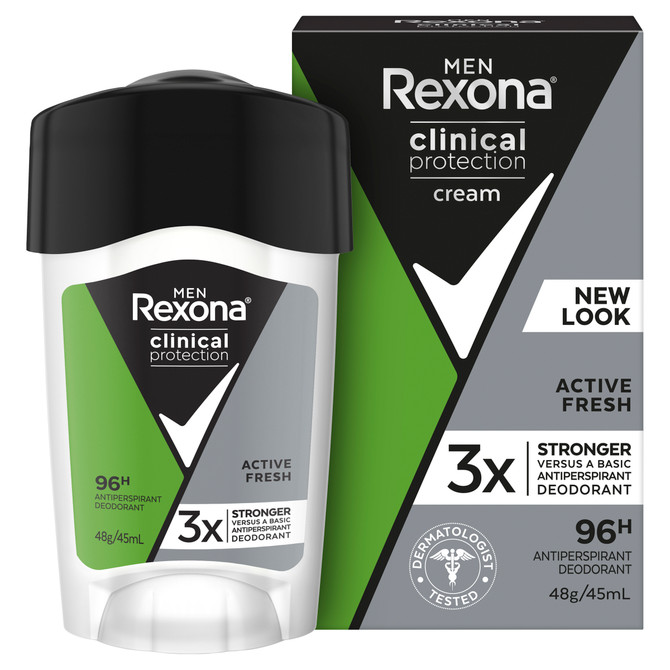 Rexona Men Men Clinical Protection Deodorant antiperspirant cream Active Fresh for 3x stronger protection* 45 mL