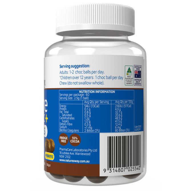 Nature's Way Restore Probiotic Choc Balls 60s