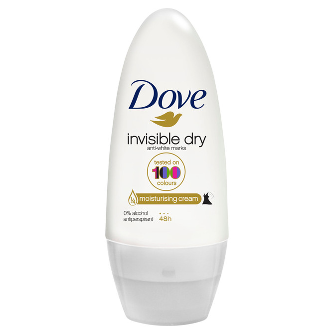 DOVE Antiperspirant Roll On Deodorant Invisible Dry provides up to 48 hours protection 50mL 1