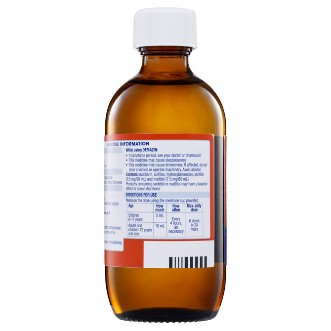 DEMAZIN Kids 6+ Cough + Cold Relief Syrup Grape Flavour 200mL