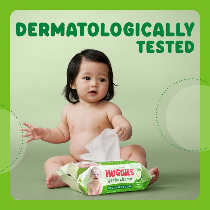 Huggies Gentle Cleanse Baby Wipes Cucumber & Aloe 80 Count