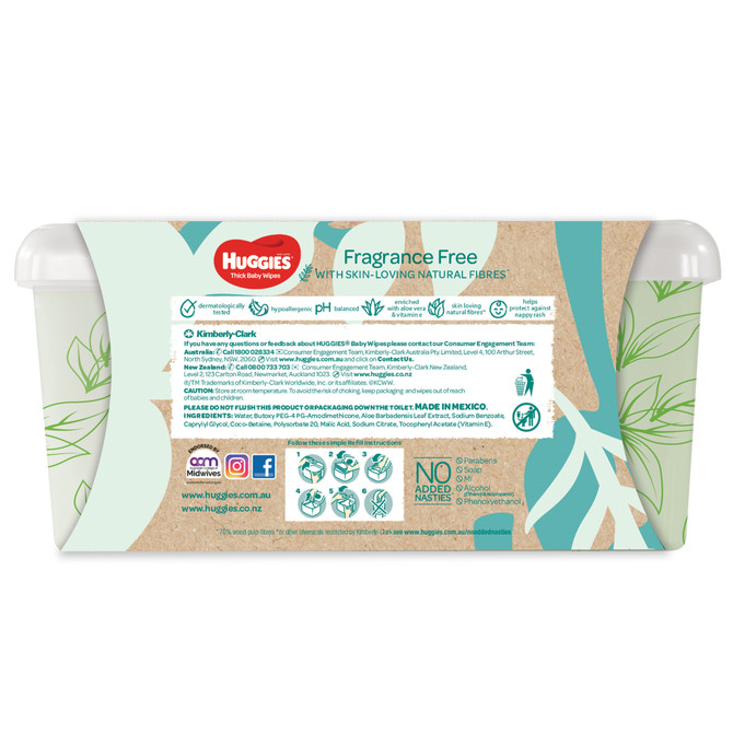Huggies Refillable Baby Wipes Tub 64 Pack