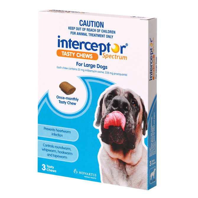 Interceptor Tasty Chews For Large Dogs (22-45kg) 3 Pack