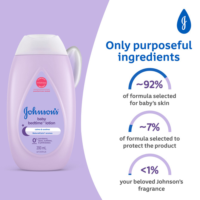 Johnson's Bedtime Gentle Calming Jasmine & Lily Scented Moisturising Baby Lotion 200mL