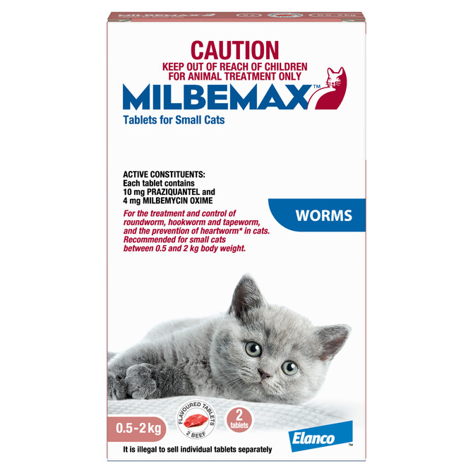 Milbemax™ Allwormer Tablet for Small Cats 0.5 - 2kg - 2 Pack