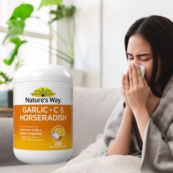 NATURE'S WAY GARLIC + VITAMIN C & HORSERADISH 200s