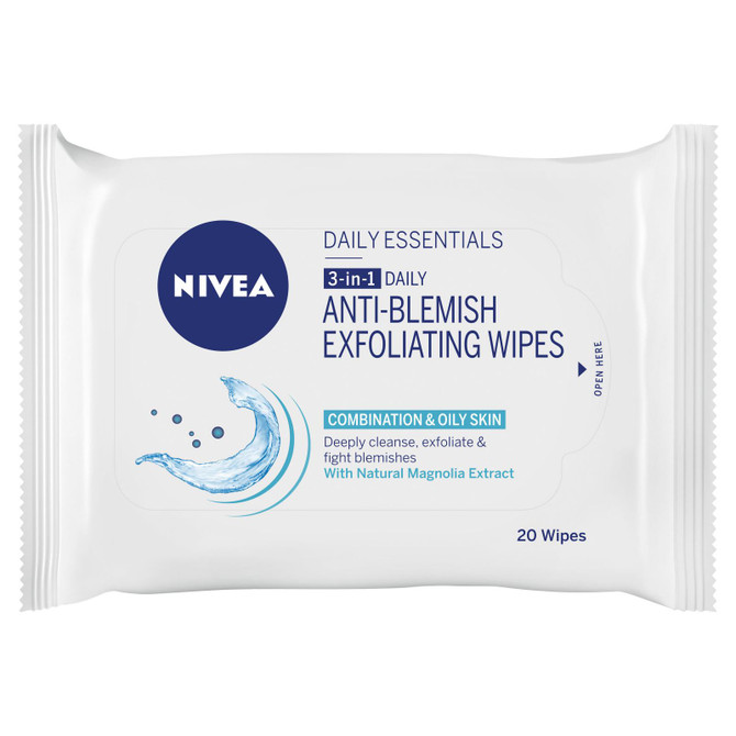 Nivea Visage 3 in 1 Deep Clean Exfoliating Wipes 20