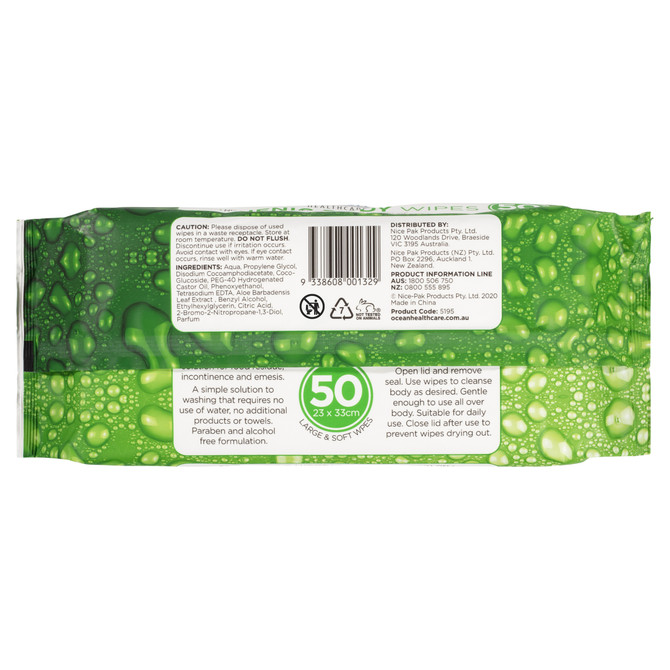 Ocean Healthcare Hygienic Body Wipes 50 Pack