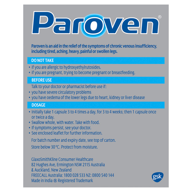 Paroven 250mg Capsules 100 Pack