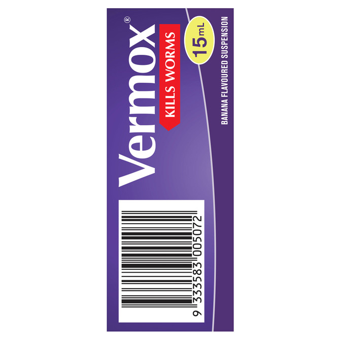 Vermox Worming Treatment Banana Flavoured Liquid 15mL