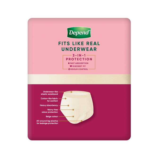 Depend Real Fit Incontinence Underwear Regular Women Extra Large 8 Pack