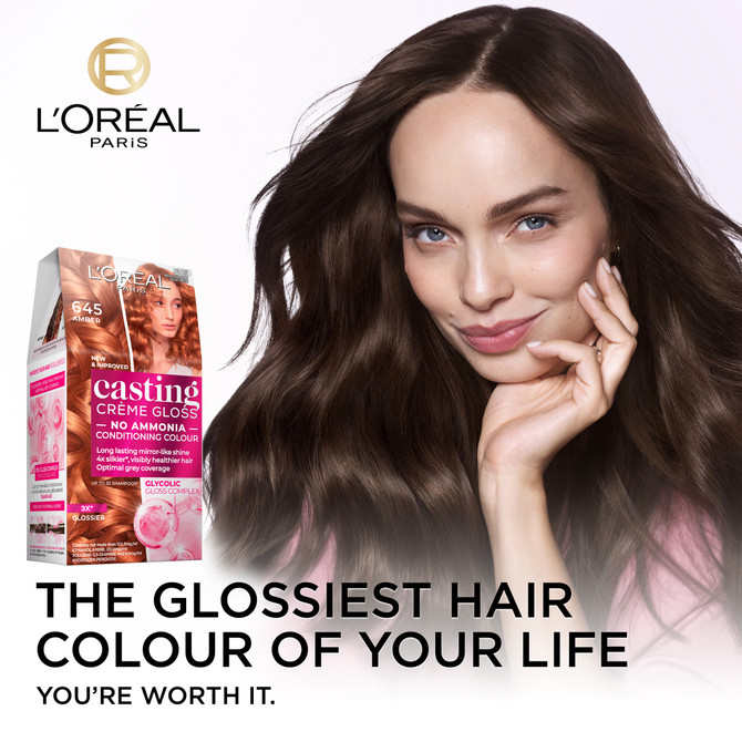 L'Oréal Paris Casting Crème Gloss Semi-Permanent Hair Colour - 645 Amber (Ammonia Free)