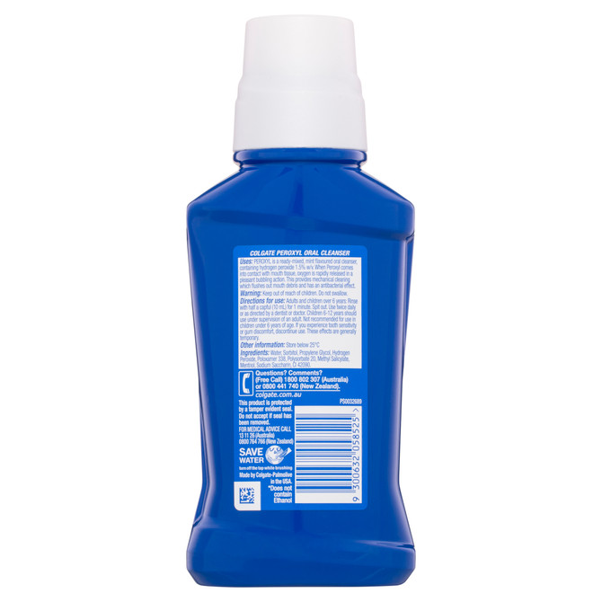 Colgate Peroxyl Oral Hygiene Mouth Rinse Mouthwash, 236mL, Mint with 1.5% Hydrogen Peroxide
