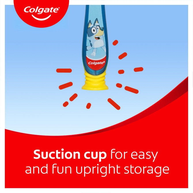 Colgate Kids Junior Bluey Manual Toothbrush, 1 Pack, Extra Soft Bristles, for Children 2-5 Years