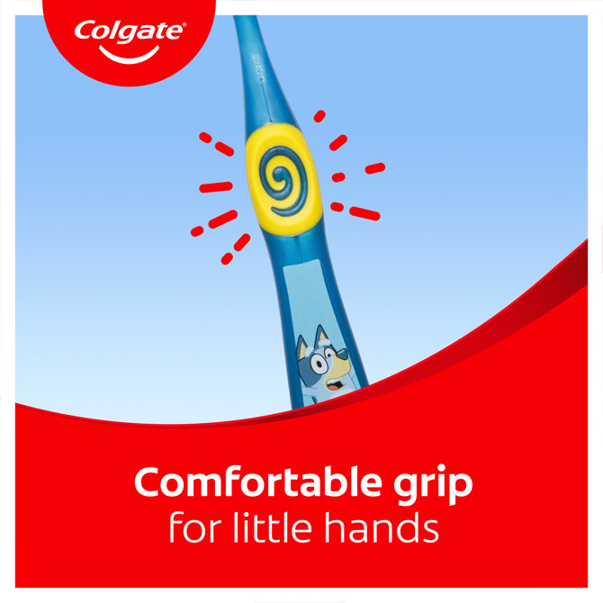 Colgate Kids Junior Bluey Manual Toothbrush, 1 Pack, Extra Soft Bristles, for Children 2-5 Years