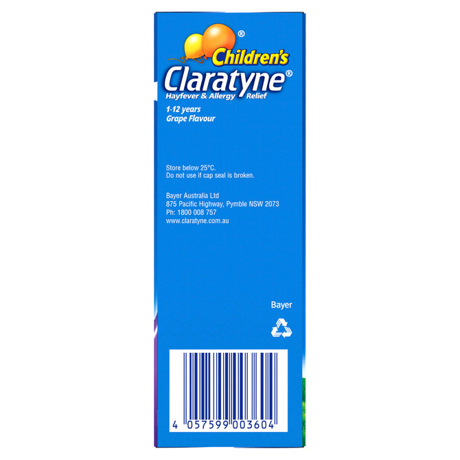 Children's Claratyne Allergy & Hayfever Relief Syrup Grape Flavour 120mL