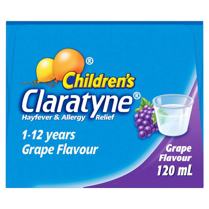 Children's Claratyne Allergy & Hayfever Relief Syrup Grape Flavour 120mL