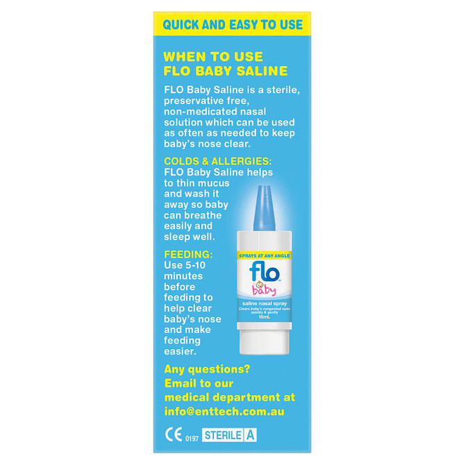 FLO Baby Saline Nasal Spray 15mL 