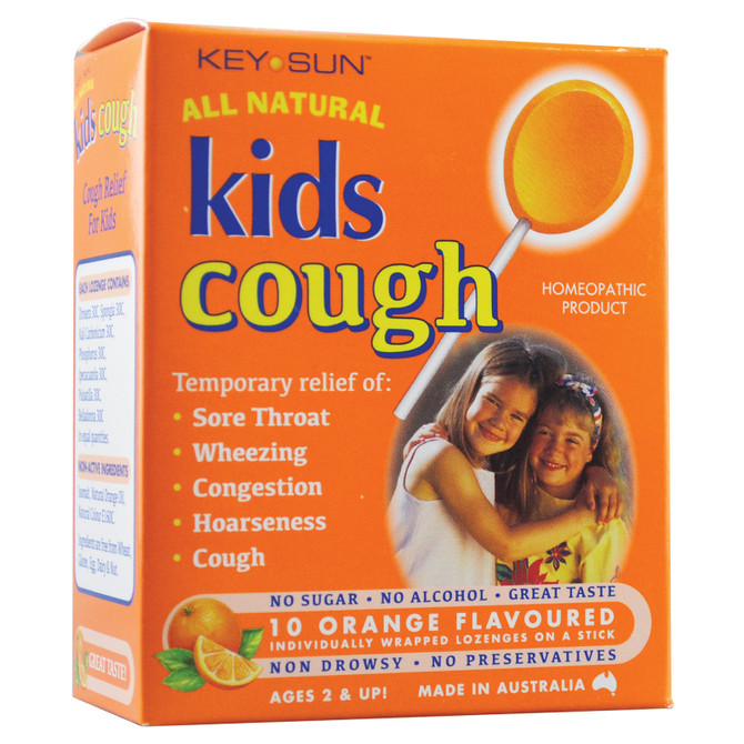 Kids Cough Lozenges on a Stick Orange 10