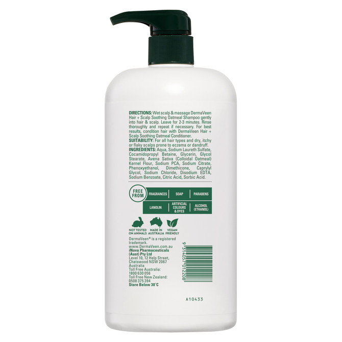 DermaVeen Hair + Scalp Soothing Oatmeal Shampoo 1L