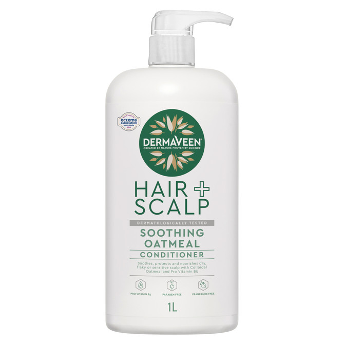 DermaVeen Hair + Scalp Soothing Oatmeal Conditioner for Dry, Flaky or Sensitive Scalps 1L
