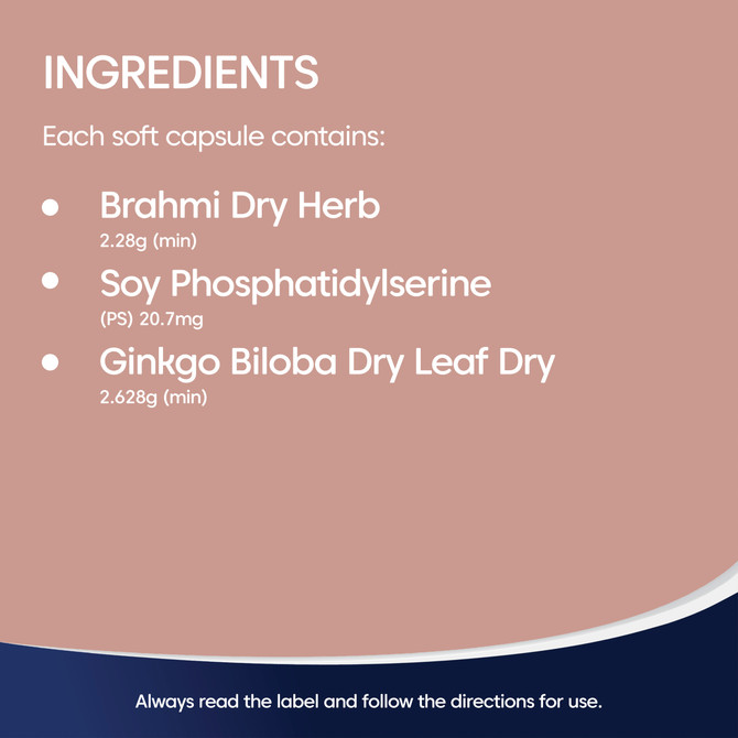 Bioglan Brahmi + PS+ Ginkgo 50 Capsules