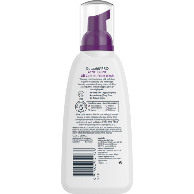 Cetaphil Pro Acne Prone Oil Control Foam Wash 236mL