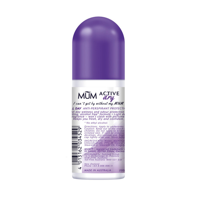 Mum Dry Roll On:deodorant Active:50:ml