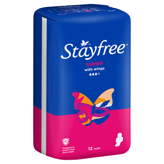Stayfree Super Pads With Wings 12 Pack