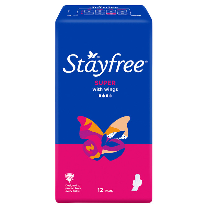 Stayfree Super Pads With Wings 12 Pack