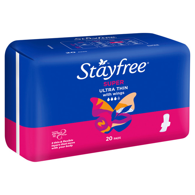 Stayfree Ultra Thin Super Pads With Wings 20 Pack