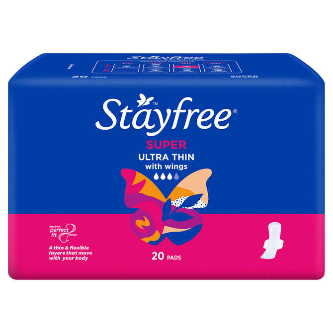 Stayfree Ultra Thin Super Pads With Wings 20 Pack