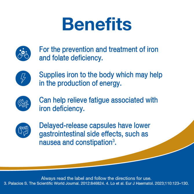 Fefol Iron & Folic Acid Delayed Release Capsules 60s 