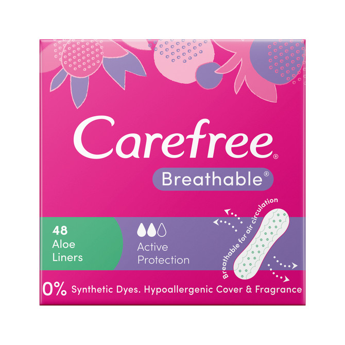 Carefree Breathable Scented Aloe Liners 48 pack