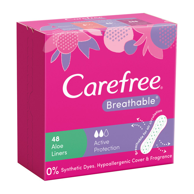 Carefree Breathable Scented Aloe Liners 48 pack