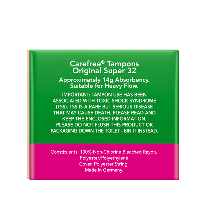 Carefree Original Super Tampons 32 pack