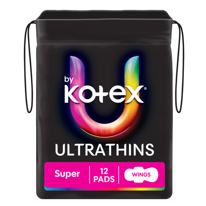 U by Kotex Ultrathin Pads Super with Wings 12 Pack