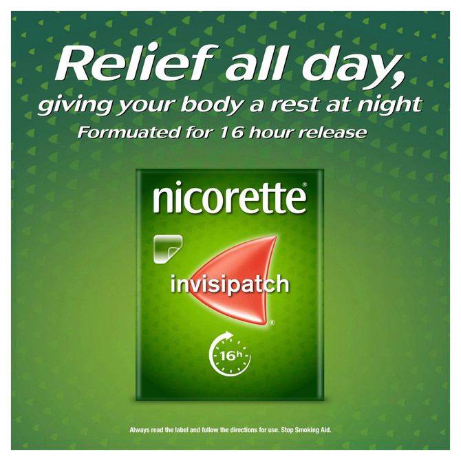 Nicorette Quit Smoking Nicotine 16 hour Invisipatch Step 1 25mg 7 Pack