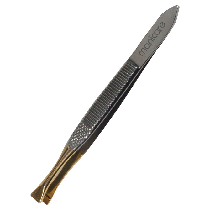 Manicare Flat Tweezers, Gold Tipped