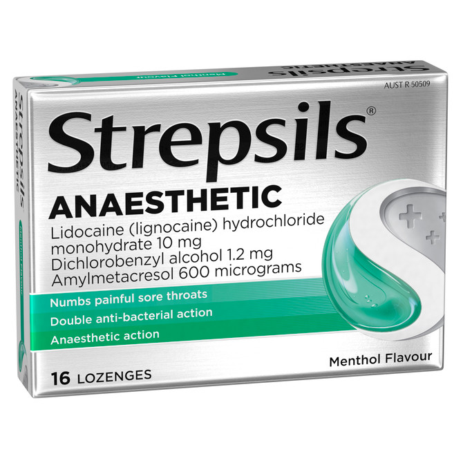Strepsils Anaesthetic Lozenges Menthol 16 Pack